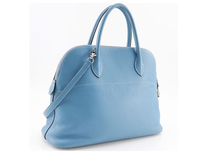 Hermès Borsa Hermes Bolide 35 in pelle Blue Jean - vista 3