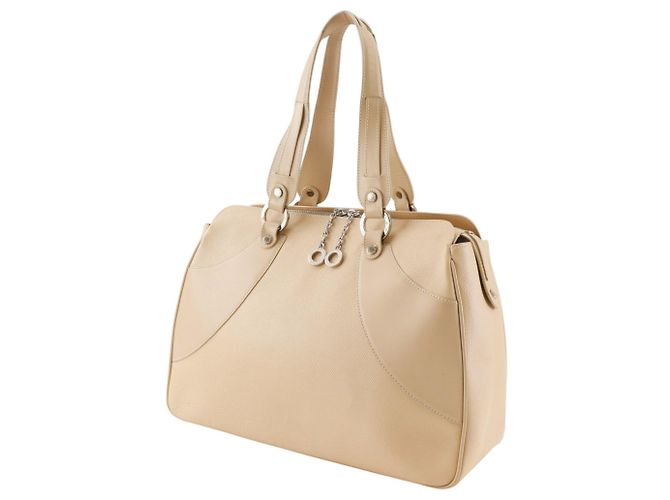 Bulgari Borsa Bvlgari in pelle beige - vista 2