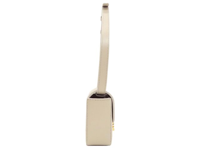Céline Borsa a tracolla Celine Mini Claude in pelle di vitello grigio chiaro - vista 3
