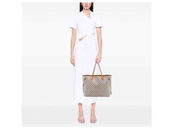 Louis Vuitton White Damier Azur Neverfull GM - vista 6