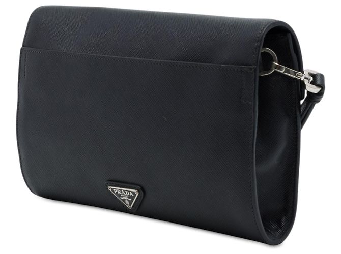 Clutch Prada Black Saffiano Envelope Push Lock - vista 2