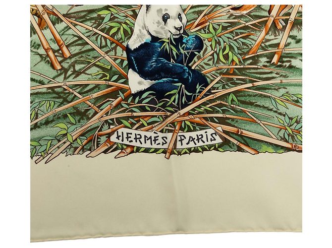 Foulard in seta Hermès Green Sichuan 90 - vista 3