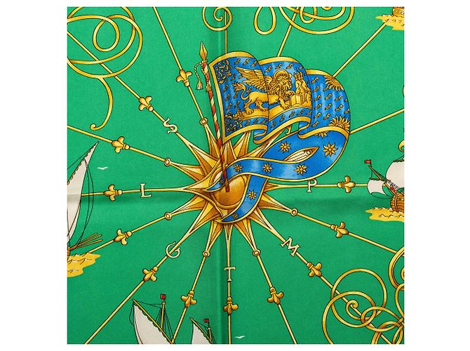 Foulard di seta Hermès Green Voiles de Lumiere 90 - vista 2