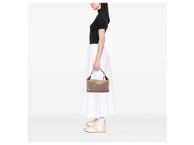 Gucci Beige Medium GG Canvas Web Pop Handtasche - Ansicht 6