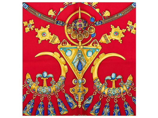 Foulard di seta Hermès Red Parures des Sables 90 - vista 2