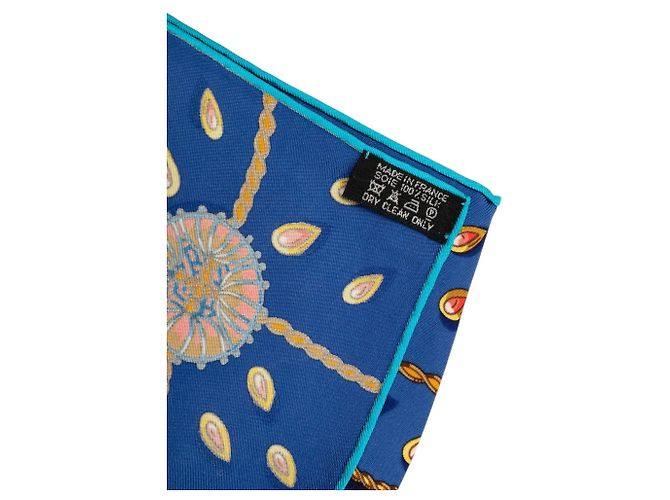 Foulard di seta Hermès Blue Tresors Retrouves 90 - vista 4