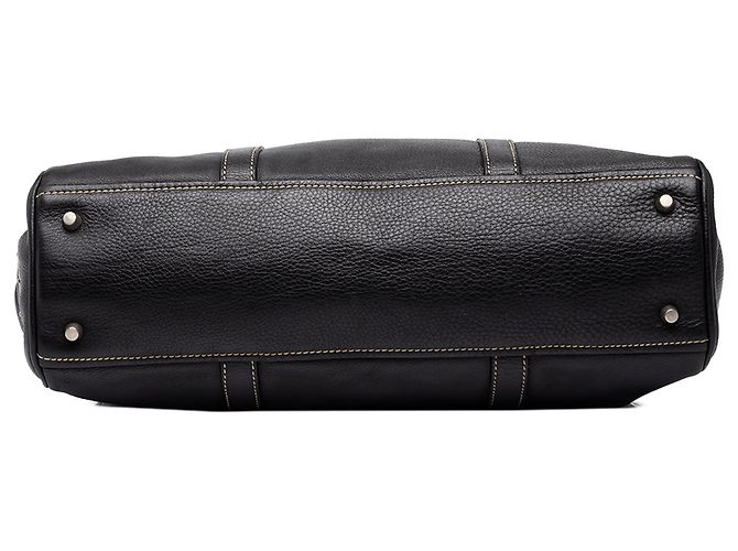 Prada Vitello Daino Tote in Schwarz mit Doppelverschluss - Ansicht 3