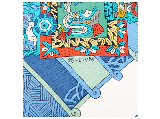 Carré di seta Hermès Blue Astres Et Soleils 90 - vista 3