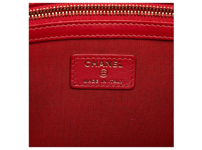 Clutch Chanel Red Large Quilted Caviar O Case - vista 5
