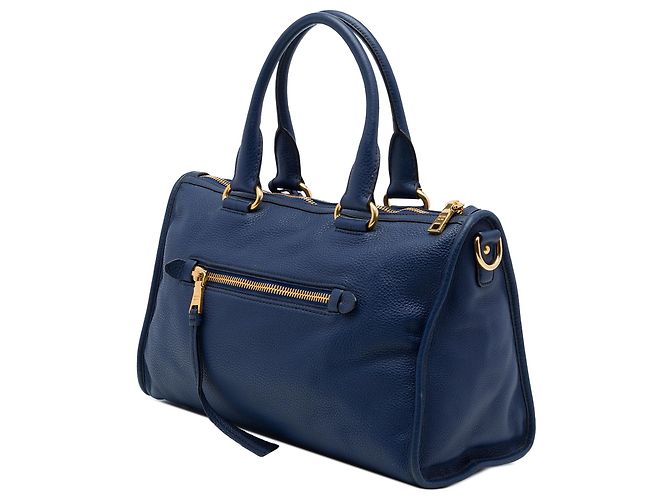 Borsa Prada Blue Vitello Daino con chiusura a zip - vista 2