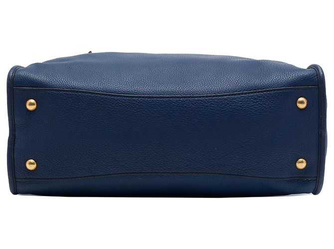Borsa Prada Blue Vitello Daino con chiusura a zip - vista 3