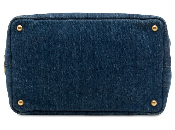Prada Blue Denim Canapa Logo Tote - Ansicht 3