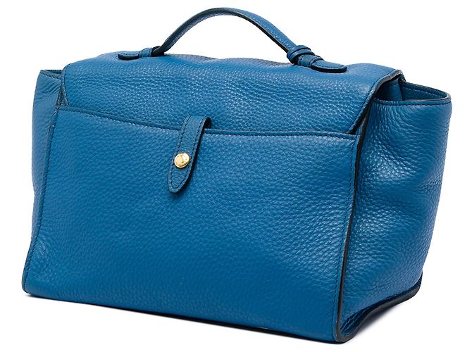 Borsa Satchel Prada Blue Vitello Daino Sound Lock - vista 2