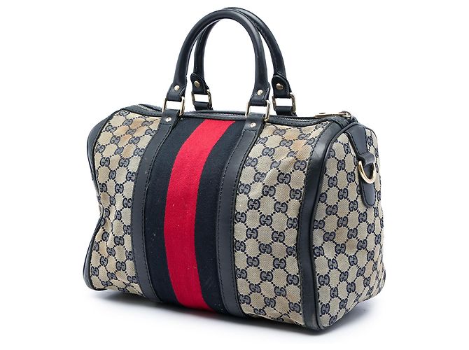Borsa Boston Gucci Beige Medium GG Canvas Web Joy - vista 2