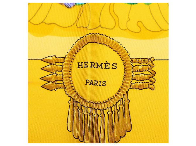 Foulard di seta Hermès Yellow Mexique 90 - vista 5