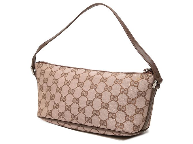 Gucci Beige GG Canvas Boat - vista 2