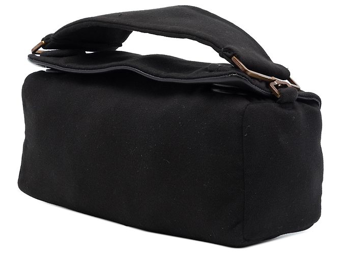 Prada Mini Borsa in Jersey Nero con Manico Piatto - vista 2