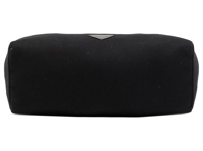 Prada Mini Borsa in Jersey Nero con Manico Piatto - vista 3