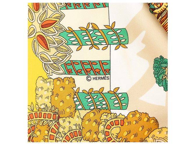 Hermès Yellow Le Paradis du Roy Seidentuch 90 - Ansicht 4