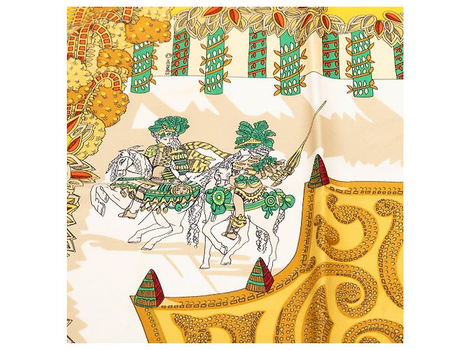 Hermès Yellow Le Paradis du Roy Seidentuch 90 - Ansicht 5