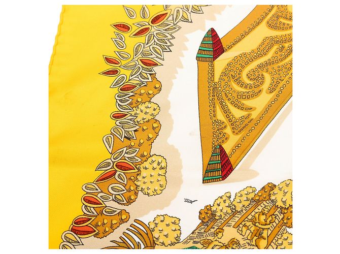 Hermès Yellow Le Paradis du Roy Seidentuch 90 - Ansicht 6