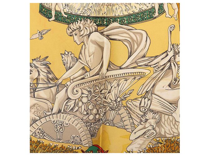 Hermès Yellow Le Paradis du Roy Seidentuch 90 - Ansicht 9