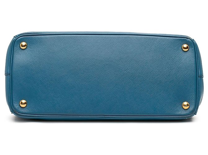 Borsa Prada Blue Medium Saffiano Lux Galleria Double Zip Satchel - vista 3