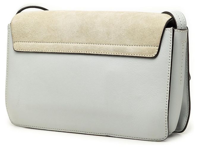 Chloé Faye Piccola Borsa a Tracolla in Camoscio e Vitello Grigio - vista 2