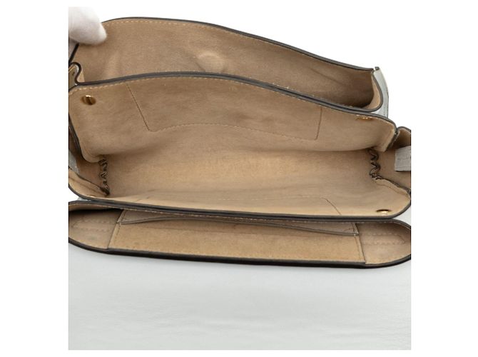 Chloé Faye Piccola Borsa a Tracolla in Camoscio e Vitello Grigio - vista 4