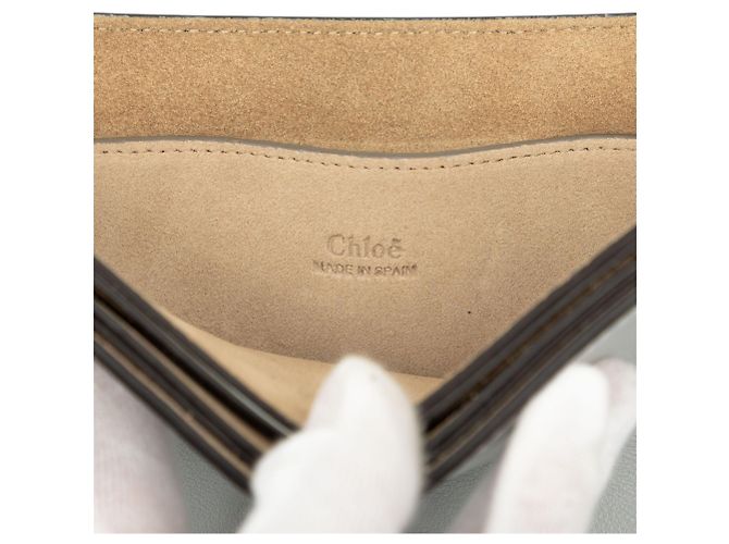 Chloé Faye Piccola Borsa a Tracolla in Camoscio e Vitello Grigio - vista 5