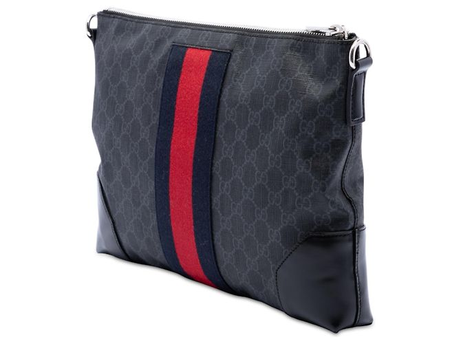 Borsa a tracolla Gucci Black GG Supreme Web - vista 2