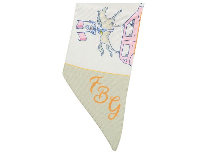 Pañuelo de seda Twilly Hermès White Parade - vista 4