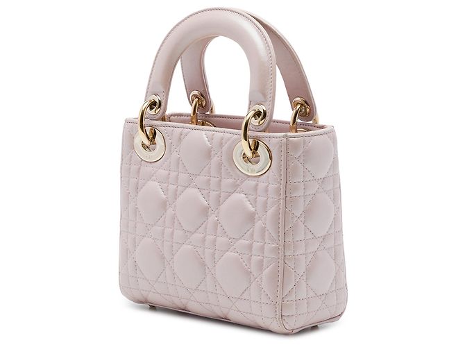 Dior Pink Mini Pearlescent Lambskin Cannage Lady Dior - vista 2