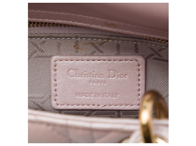 Dior Pink Mini Pearlescent Lambskin Cannage Lady Dior - vista 5