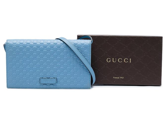 Gucci Blue Microguccissima Wallet on Strap - Ansicht 6