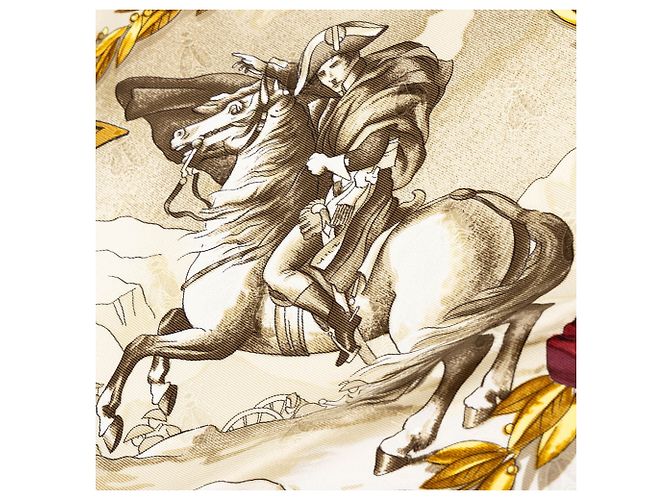 Pañuelo de seda Hermès Napoleon Blanco 90 - vista 7