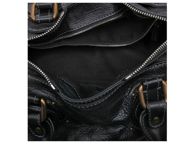 Borsa a mano Chloé Paddington Medium in pelle nera - vista 4