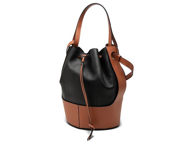 Sac seau Balloon LOEWE Medium en cuir de veau noir - vue 2