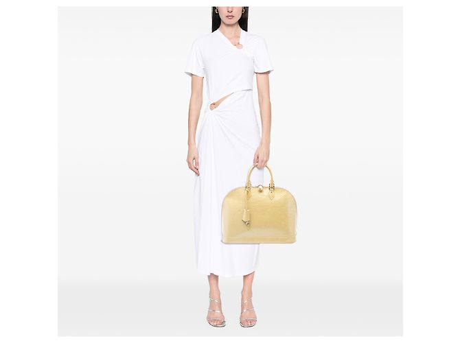 Louis Vuitton Beige Monogram Vernis Alma GM - vista 6