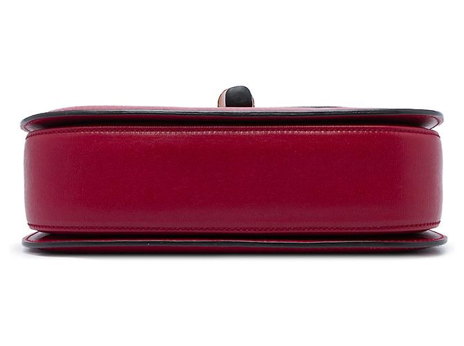 Bamboo Borsa Gucci Red Medium in pelle di vitello con manico in bambù - vista 3