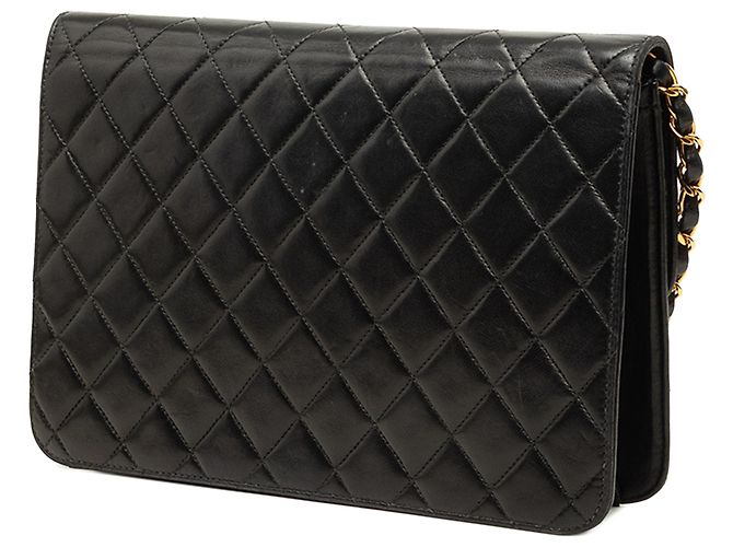 Chanel Black Medium CC Quilted Lambskin Single Flap - vista 2