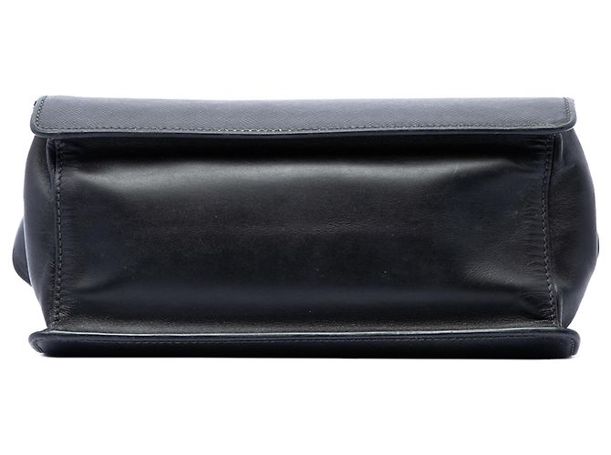 Prada Borsa a tracolla Light Frame in Saffiano nero e pelle City Calf - vista 3