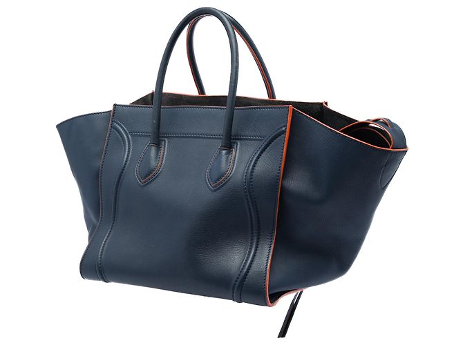 Céline Celine Blue Medium Leather Phantom Luggage Tote - vue 2
