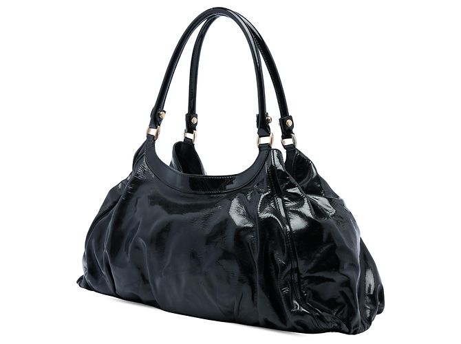 Borsa a tracolla Gucci Abbey D Ring in vernice nera - vista 2