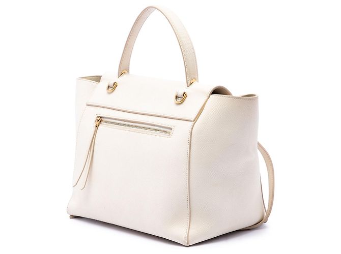 Belt Bag Céline Celine Mini Borsa Cintura in Pelle di Vitello Granulata Bianca - vista 2