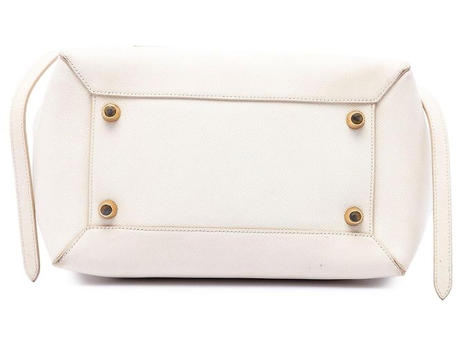 Belt Bag Céline Celine Mini Borsa Cintura in Pelle di Vitello Granulata Bianca - vista 3