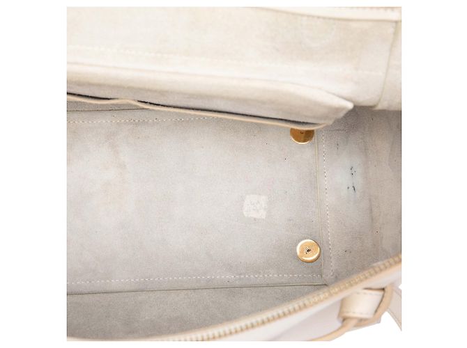 Belt Bag Céline Celine Mini Borsa Cintura in Pelle di Vitello Granulata Bianca - vista 4