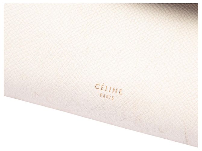 Belt Bag Céline Celine Mini Borsa Cintura in Pelle di Vitello Granulata Bianca - vista 5