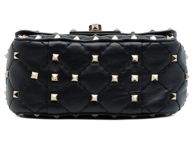 Borsa Valentino Black Micro Nappa Rockstud Spike Satchel - vue 3