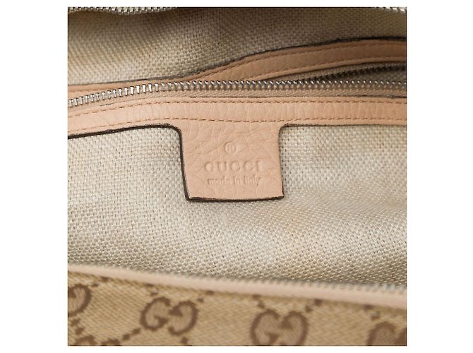Borsa Satchel Gucci Beige GG Canvas Icon Bit - vista 5